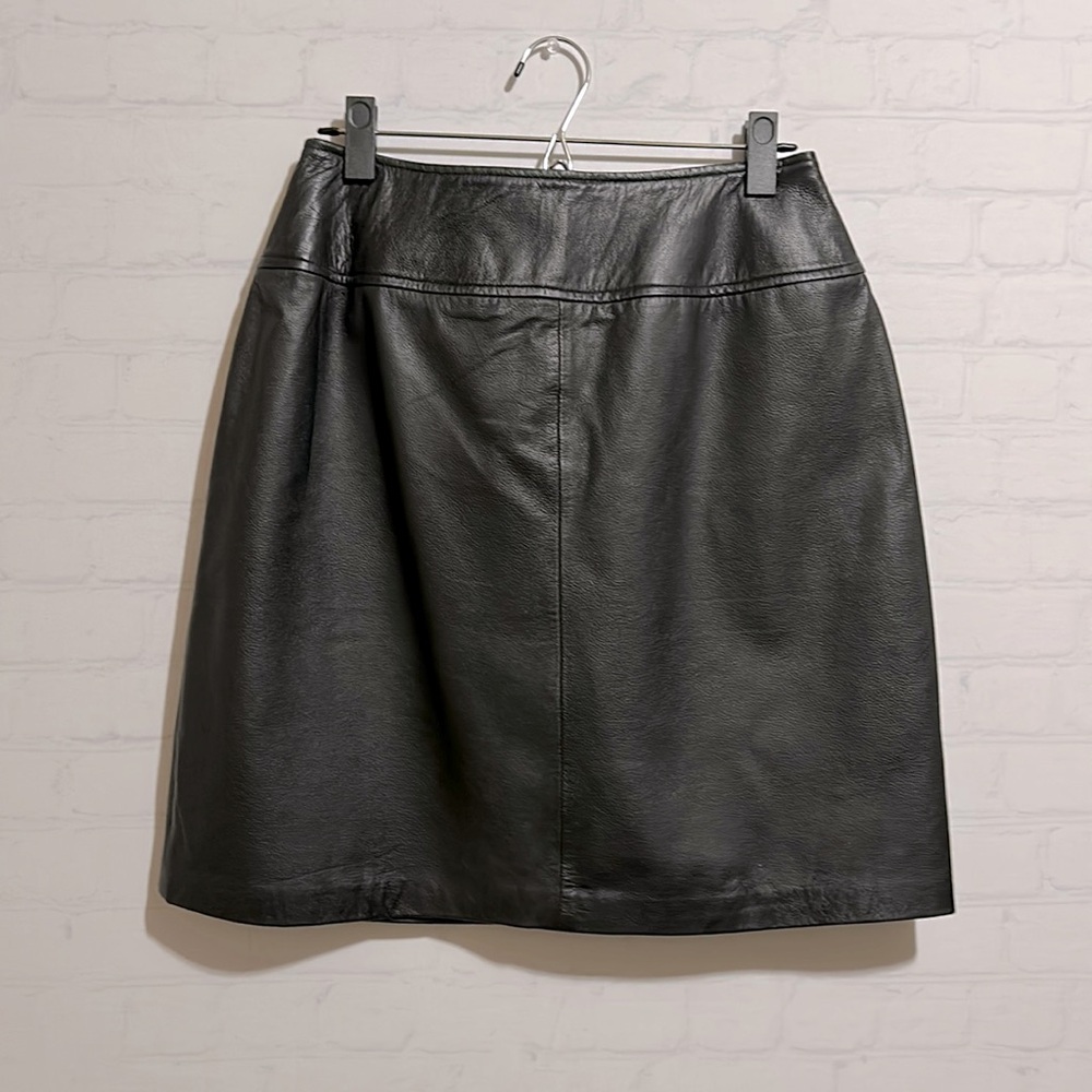 80’s Liz Claiborne Knee Length Black Leather